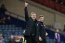 Nick Montgomery issues instructions from the sidelines at Hampden