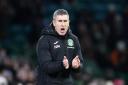 Nick Montgomery issues instructions from the touchline at Celtic Park