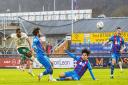 Myziane Maolida scores the opener for Hibs at Inverness