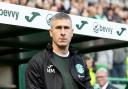 Nick Montgomery watches on from the technical area during Hibs' 2-0 victory over St Johnstone. (Image: Ross Parker / SNS Group)