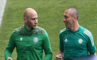 David Gray, left, and Scott Brown captained Hibs and Celtic respectively